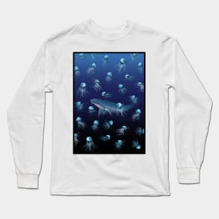 Jellyfish and blue whale Long Sleeve T-Shirt